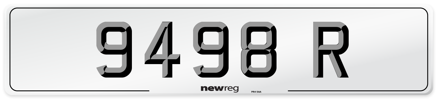9498 R Number Plate from New Reg